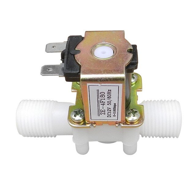 1/2" Plastic Solenoid Valve 12V DC (Normally Closed) - Electronic