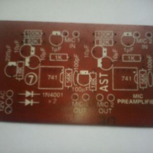 MIC PreAmplifier PCB(2 Channel 741 IC)