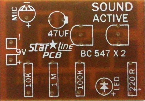 Sound Activate Circuit (9V) PCB