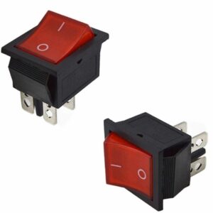 4 Pin ON/OFF Rocker Switch with 230V bulb KCD4 (Large) DPST