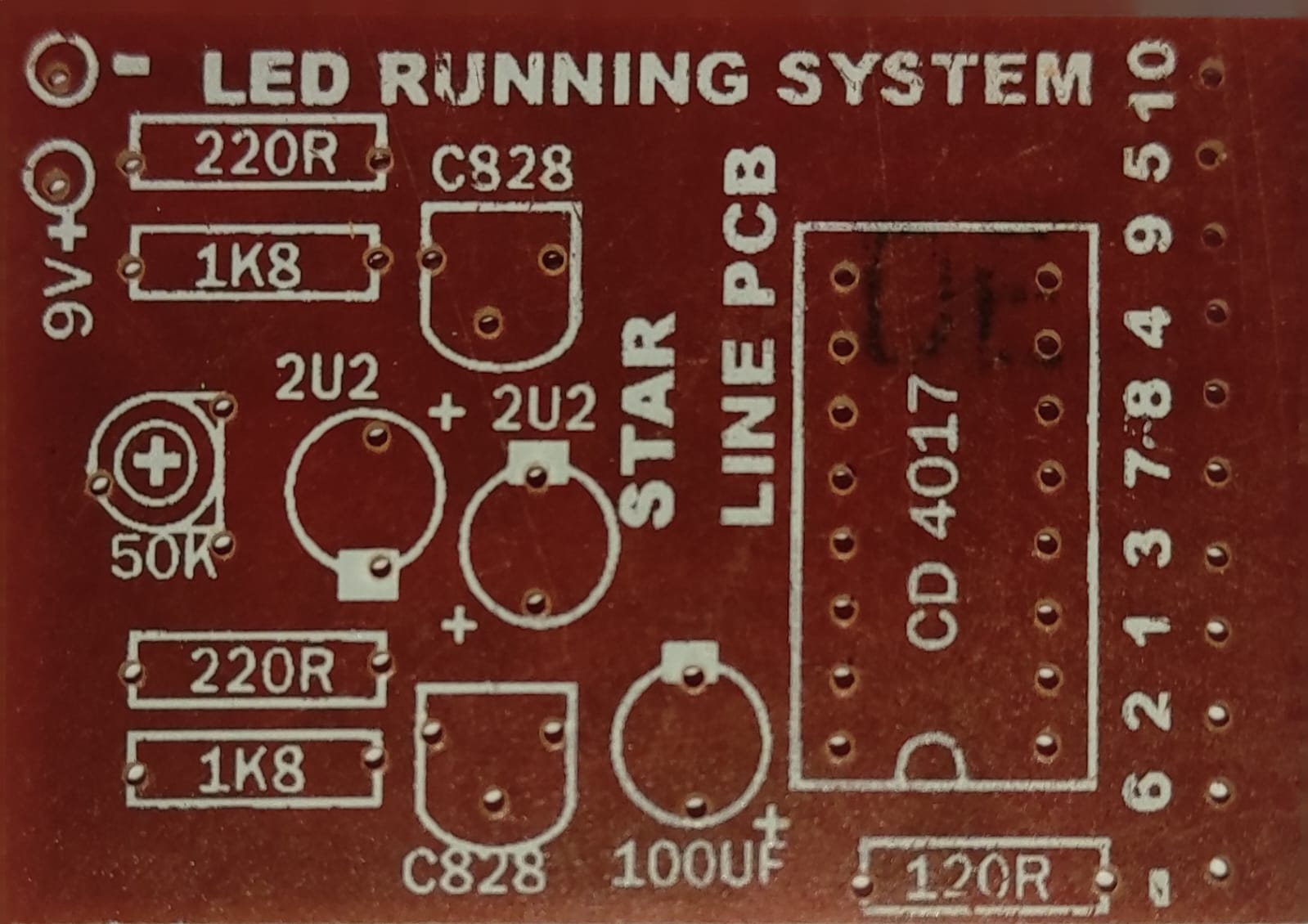 Knight Rider LED Running System PCB - Electronic Components Parts Shop